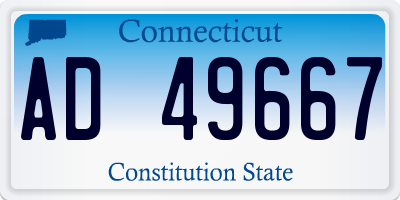 CT license plate AD49667