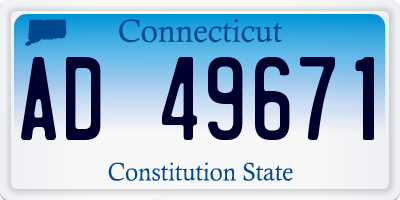 CT license plate AD49671