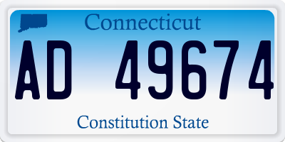 CT license plate AD49674