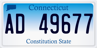 CT license plate AD49677
