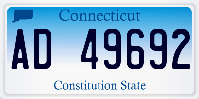 CT license plate AD49692