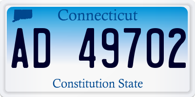 CT license plate AD49702