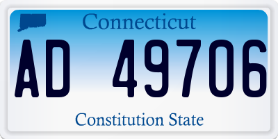 CT license plate AD49706