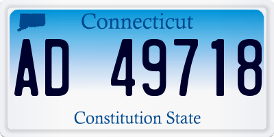 CT license plate AD49718