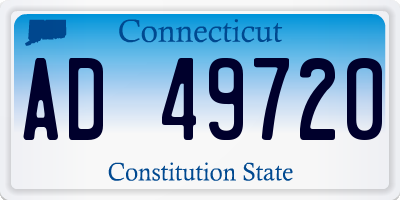 CT license plate AD49720