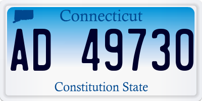 CT license plate AD49730