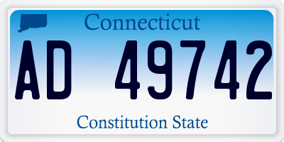 CT license plate AD49742