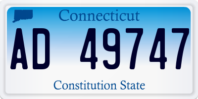 CT license plate AD49747