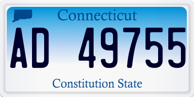 CT license plate AD49755
