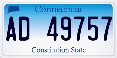 CT license plate AD49757