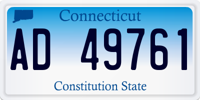CT license plate AD49761