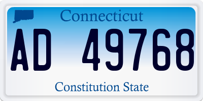 CT license plate AD49768