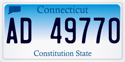CT license plate AD49770