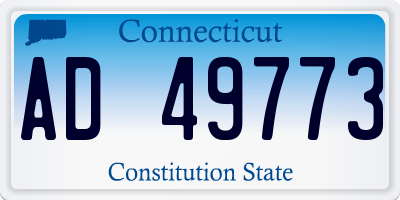 CT license plate AD49773
