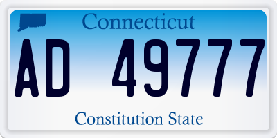 CT license plate AD49777