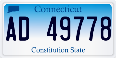 CT license plate AD49778