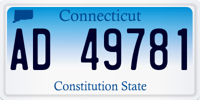 CT license plate AD49781