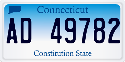 CT license plate AD49782
