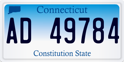 CT license plate AD49784