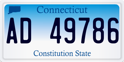 CT license plate AD49786