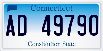 CT license plate AD49790