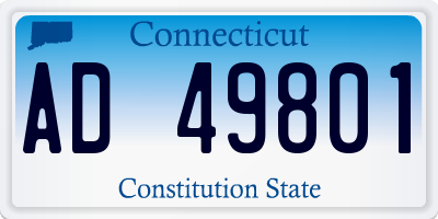 CT license plate AD49801
