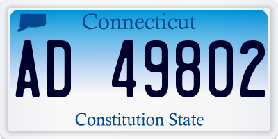 CT license plate AD49802