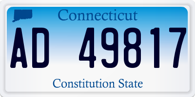 CT license plate AD49817