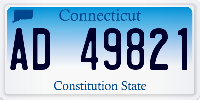 CT license plate AD49821