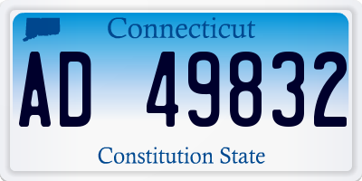 CT license plate AD49832