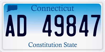 CT license plate AD49847