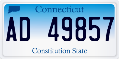 CT license plate AD49857