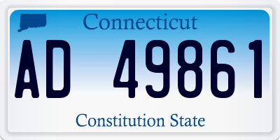 CT license plate AD49861