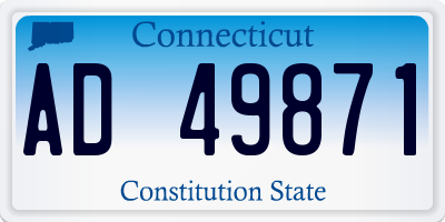 CT license plate AD49871