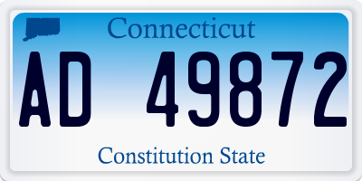 CT license plate AD49872