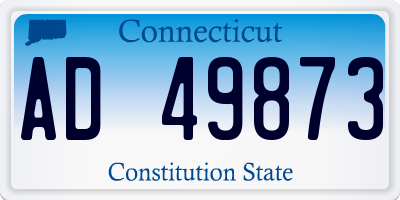 CT license plate AD49873