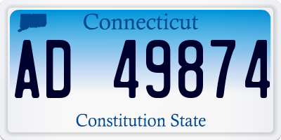 CT license plate AD49874