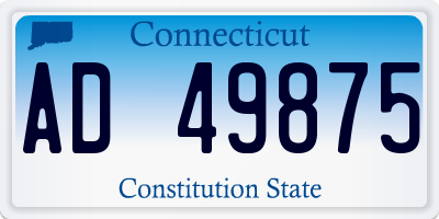 CT license plate AD49875
