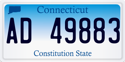 CT license plate AD49883