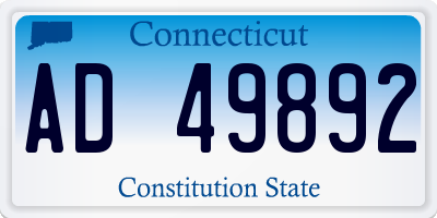 CT license plate AD49892