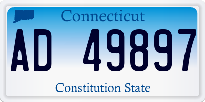 CT license plate AD49897