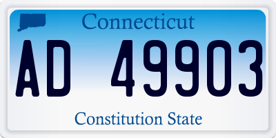 CT license plate AD49903