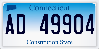CT license plate AD49904