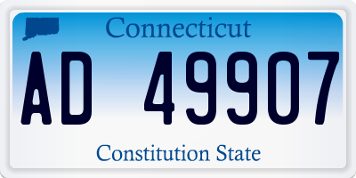 CT license plate AD49907