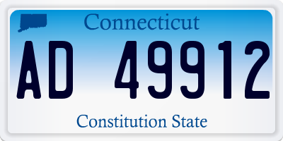 CT license plate AD49912