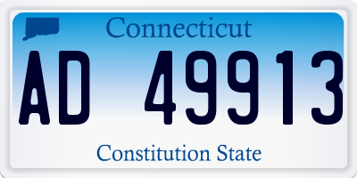 CT license plate AD49913