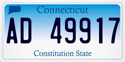 CT license plate AD49917