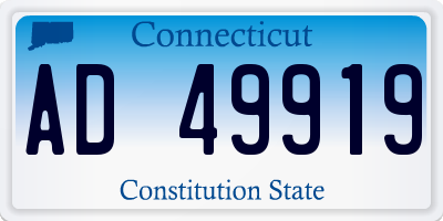 CT license plate AD49919