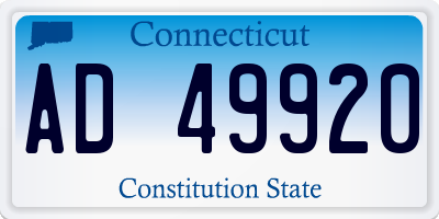 CT license plate AD49920
