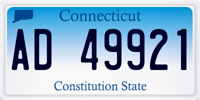CT license plate AD49921